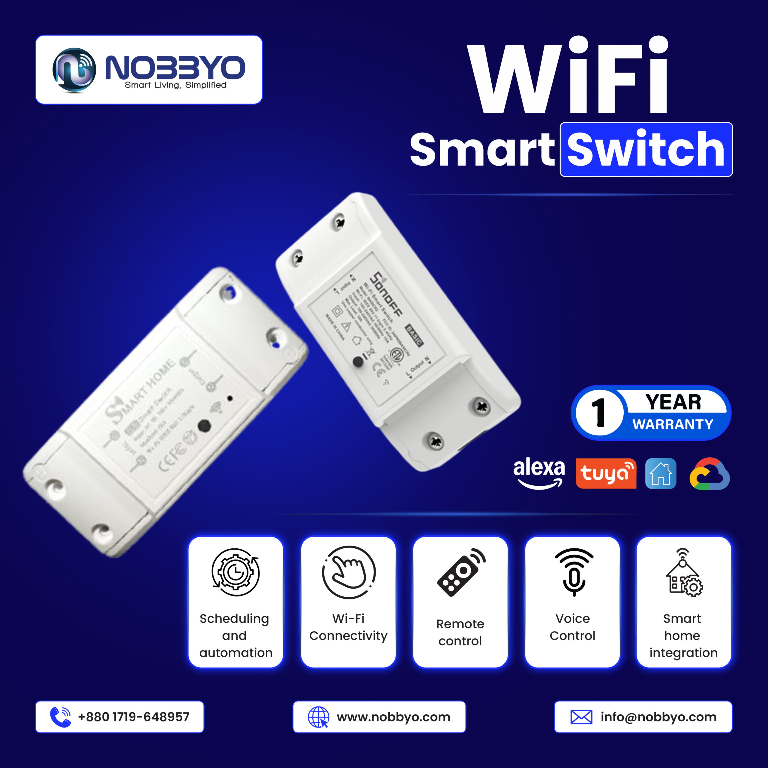 WiFi Smart Switch | NOBBYO Smart Switch | NSH-WSS-004