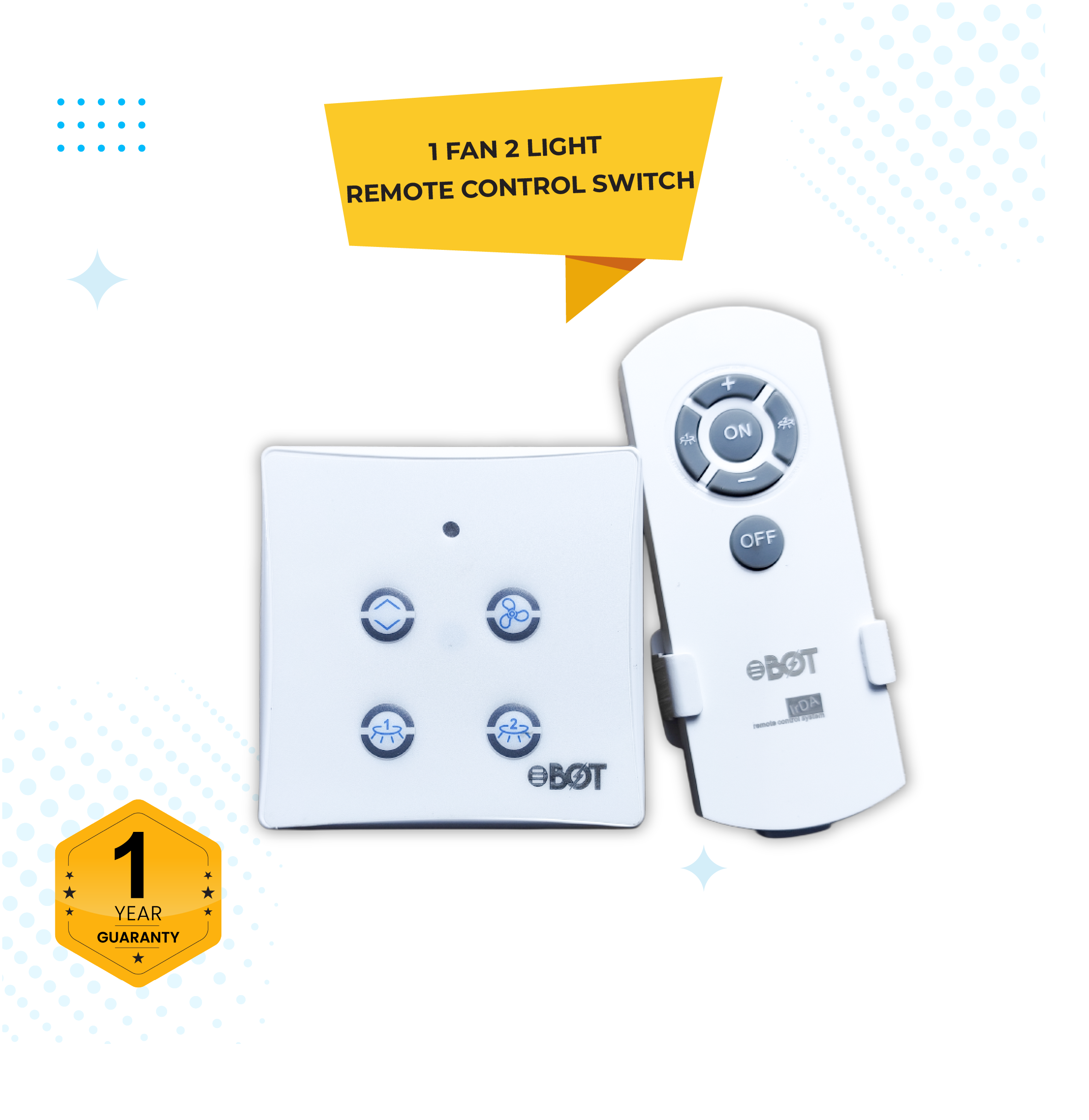 Fan & Light Remote Control Switch | NOBBYO Switch | NSH-FLRS-014 - Image 5