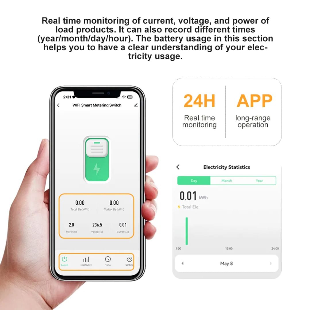 Smart Switch with Voltage & Current Protector – 63A | NOBBYO Smart Switch | NSH-SSVP-006 - Image 6