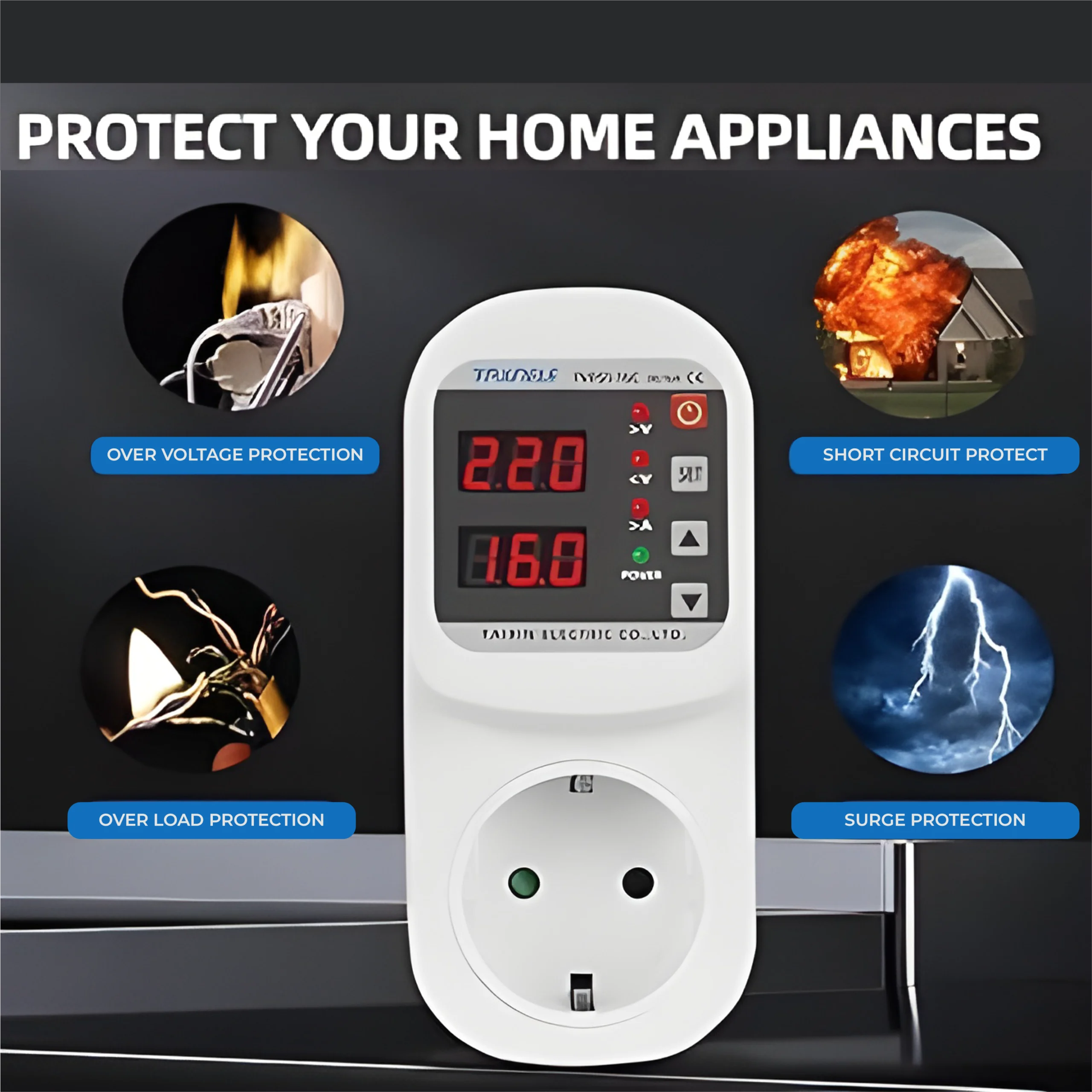 Voltage Protector with Voltage & Amp Display | NOBBYO Voltage Protector | NSH-VPVA-007 - Image 7