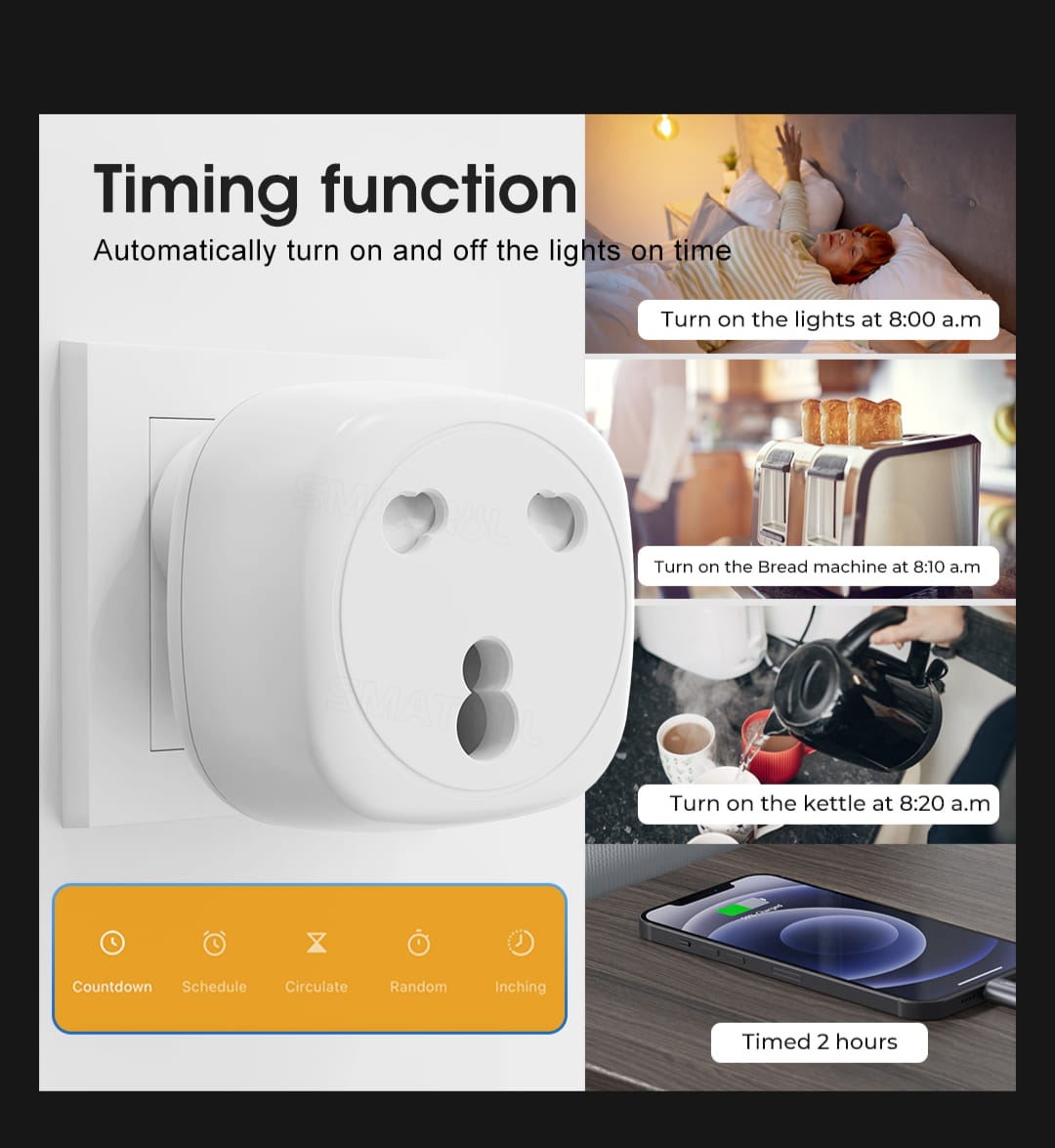 WiFi Smart Plug-16A (SA/Heavy Duty) | NOBBYO Smart Plug | Voice & Energy Control - Image 5
